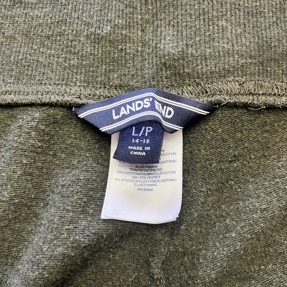 Land’s End Boy’s Army Green Joggers Size Large - Picture 4 of 8